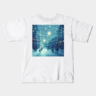 Snowy Christmas Night Kids T-Shirt